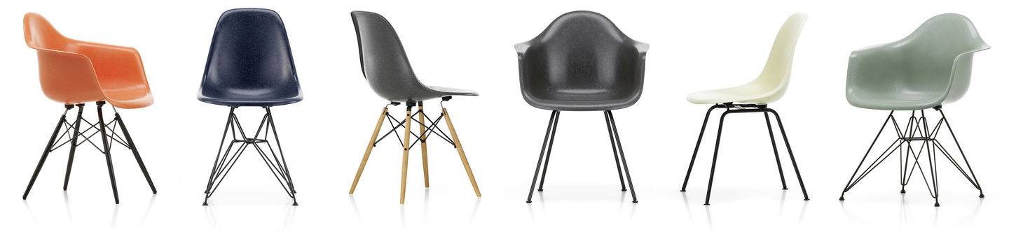 EAMES FIBERGLASS CHAIR AND ARMCHAIR