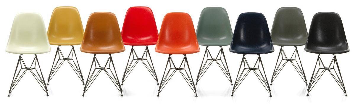 EAMES FIBERGLASS CHAIR AND ARMCHAIR