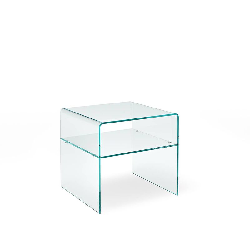 Table de Chevet en Verre Cintré chez Arrivetz Lyon : Design et Élégance